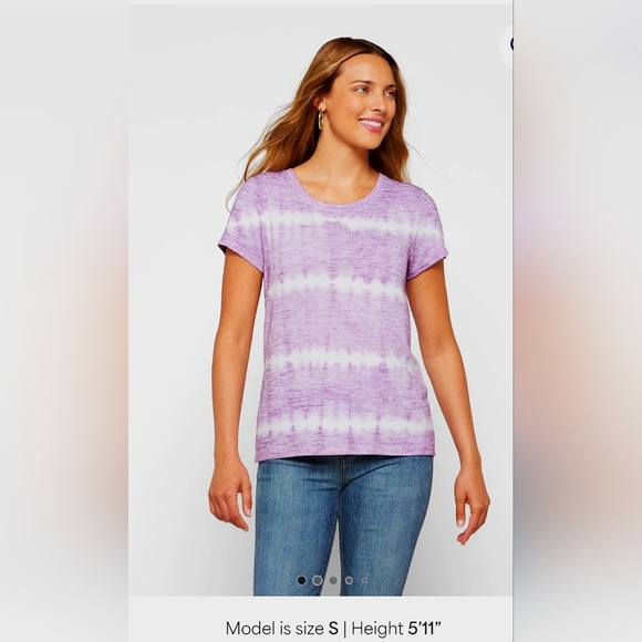 Market & Spruce Juuna Purple & White Hi Lo Knit Tee, Size Small - Picture 1 of 3
